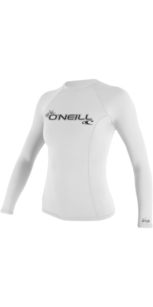2026 O'Neill Womens Basic Skins Long Sleeve Rash Guard 3549 - White